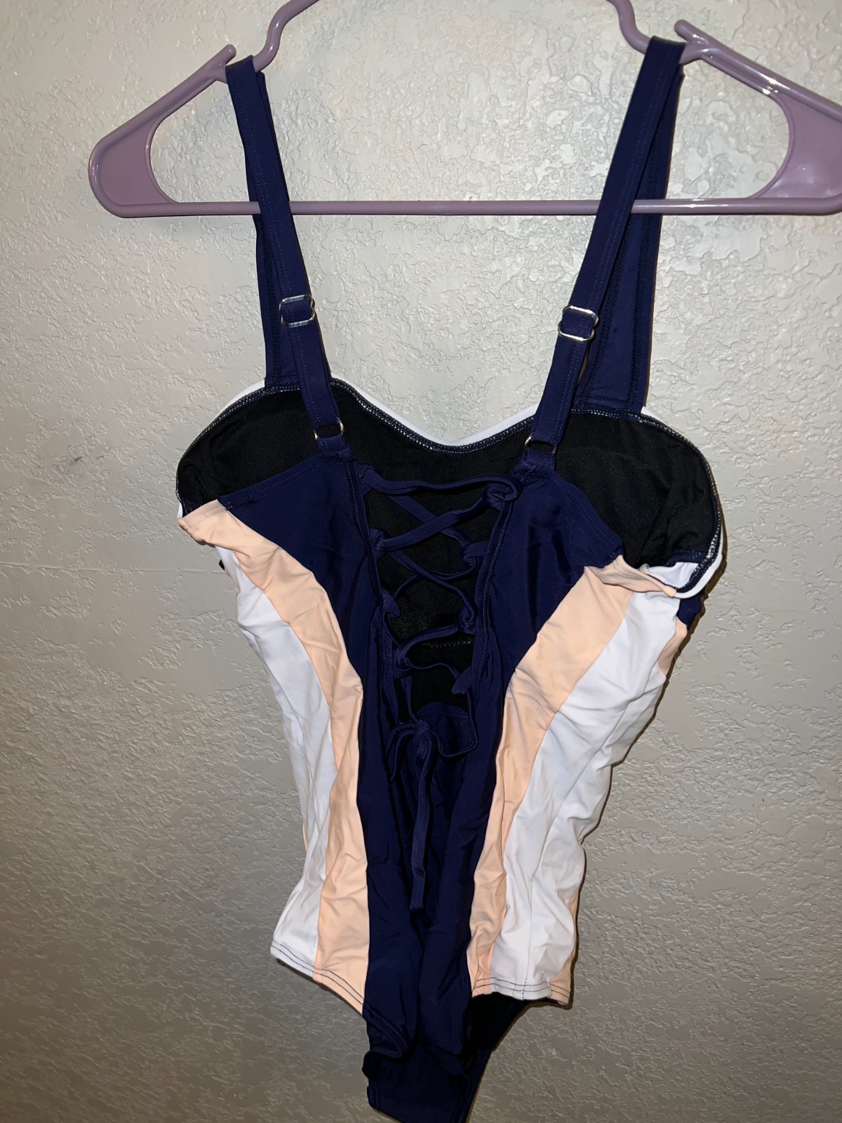 Womens One Piece Swimsuit Color Block Tummy Control Bathing Suit Ruched Medium