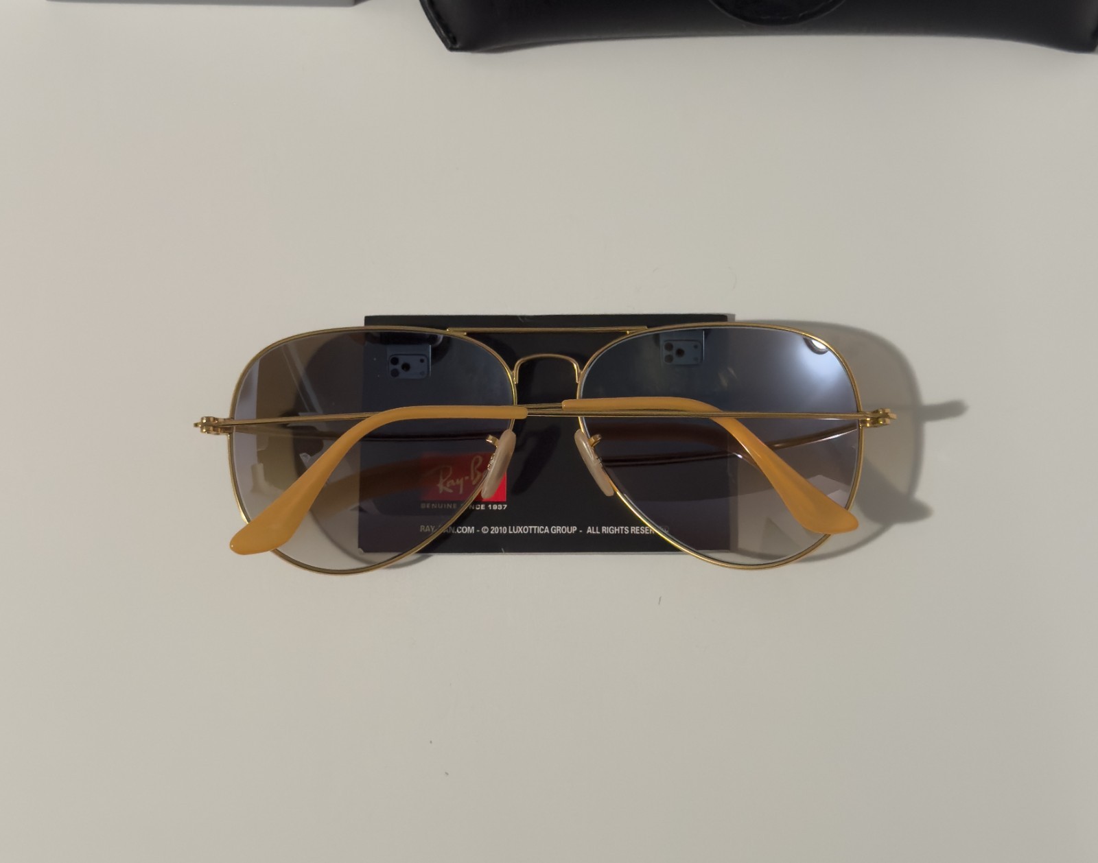Ray-Ban RB3025 Gold Brown Gradient Aviator Sunglasses Unisex Ships Today