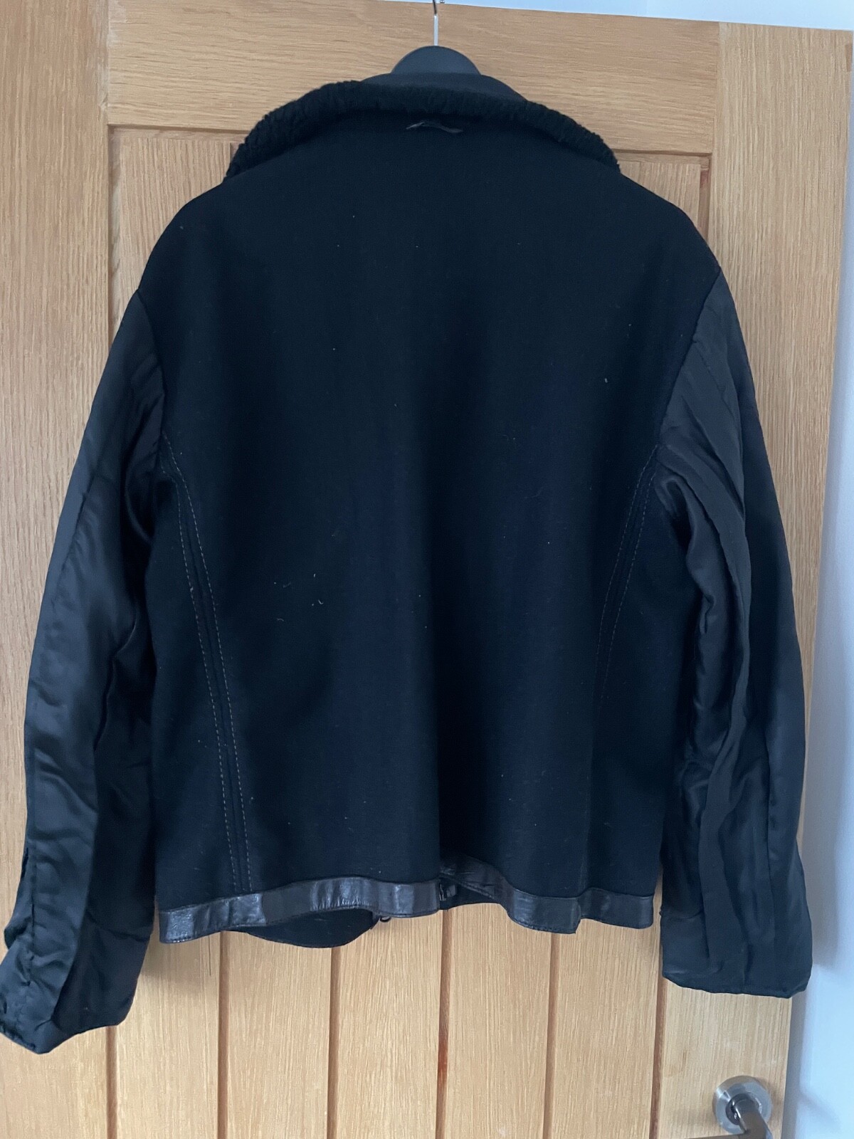 Vintage Brown Strellson Swiss Cross Leather Jacket Coat Size L Large Great Cond