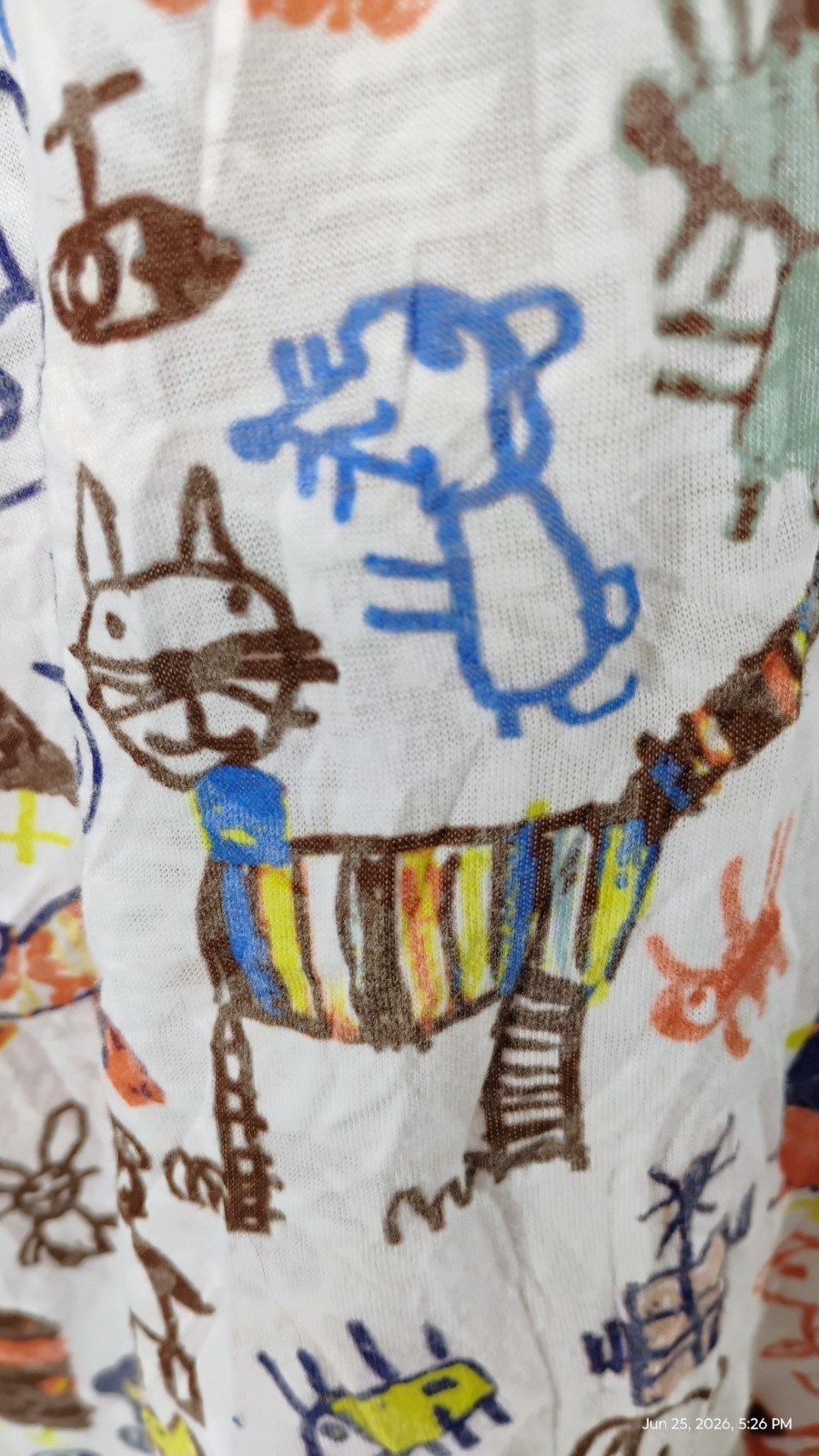 NEW Shana Cats Print Colorful Art Tunic Top V-Neck 3/4 Sleeve Size XL