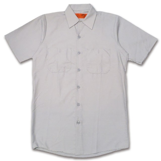 Red Kap Short Slv 2 Pocket Uniform Poly Cotton Work Shirt SILVER GREY SP24SV IR