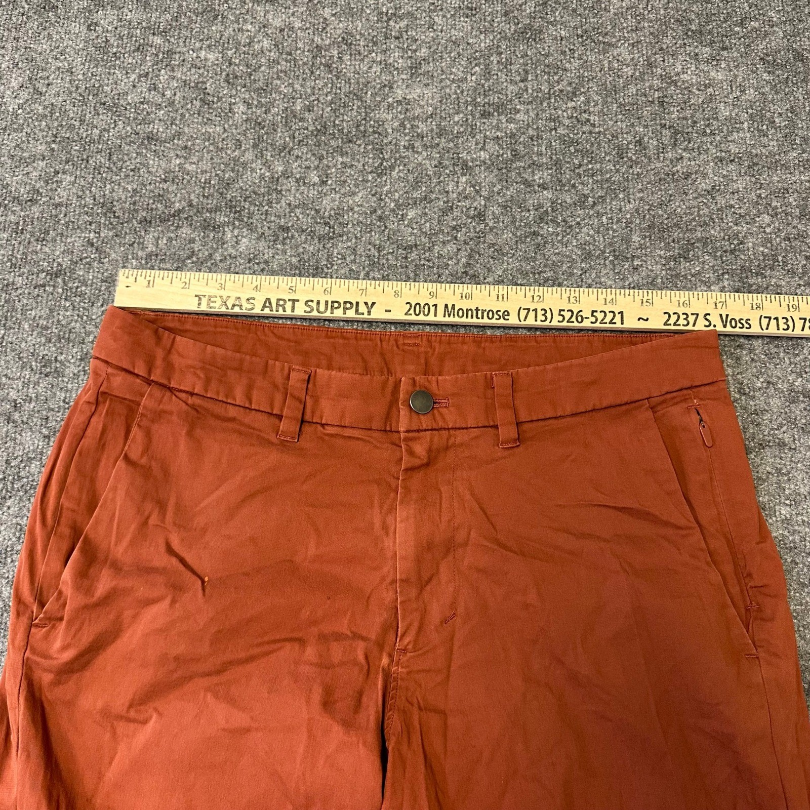 Lululemon Pants Mens Size 33 Burnt Orange ABC Slim Fit Technical Stretch Stain