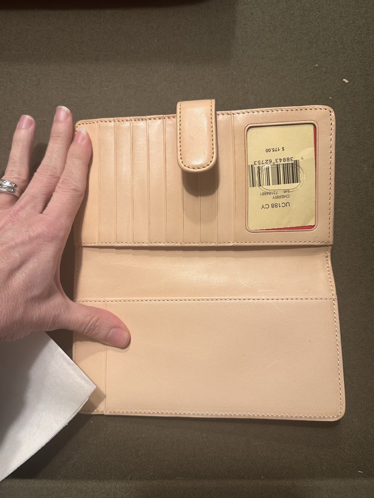 Dooney and Bourke crossword vintage Cherry red Zip-Around Checkbook Wallet Y2K