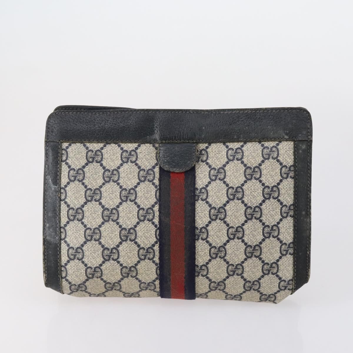 CELINE Fendi Gucci Cartier Macadam Canvas Pouch Leather 8 Set Blue Auth 148967