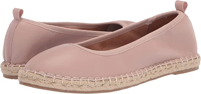 Amazon Essentials Women’s Espadrille Ballet Flat Faux Leather DUSTY PINK BEIGE