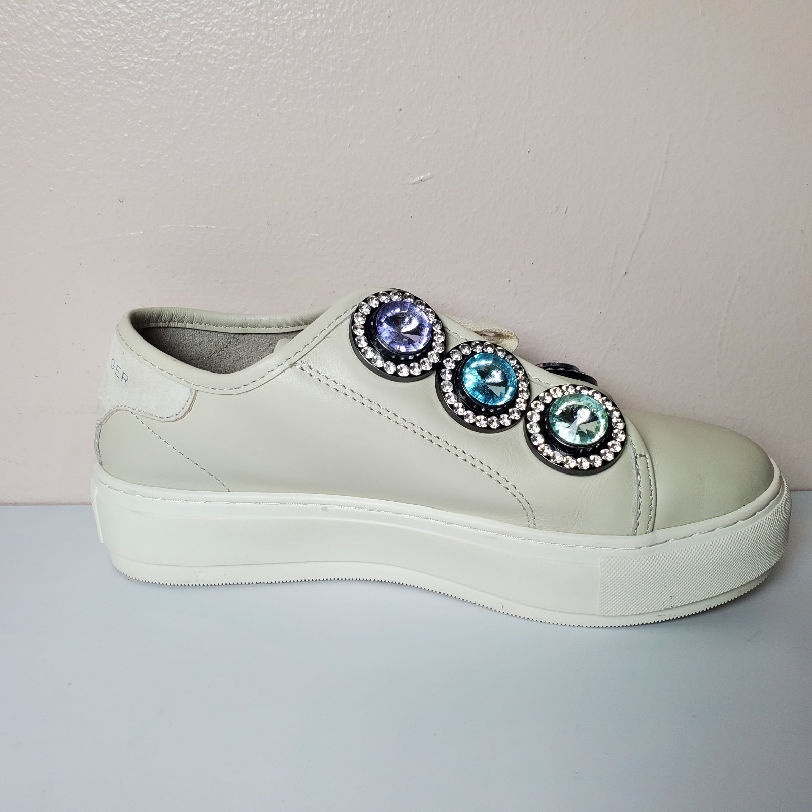 Kurt Geiger London Laney Octavia Leather Sneakers Pastel Crystals Rhinestones