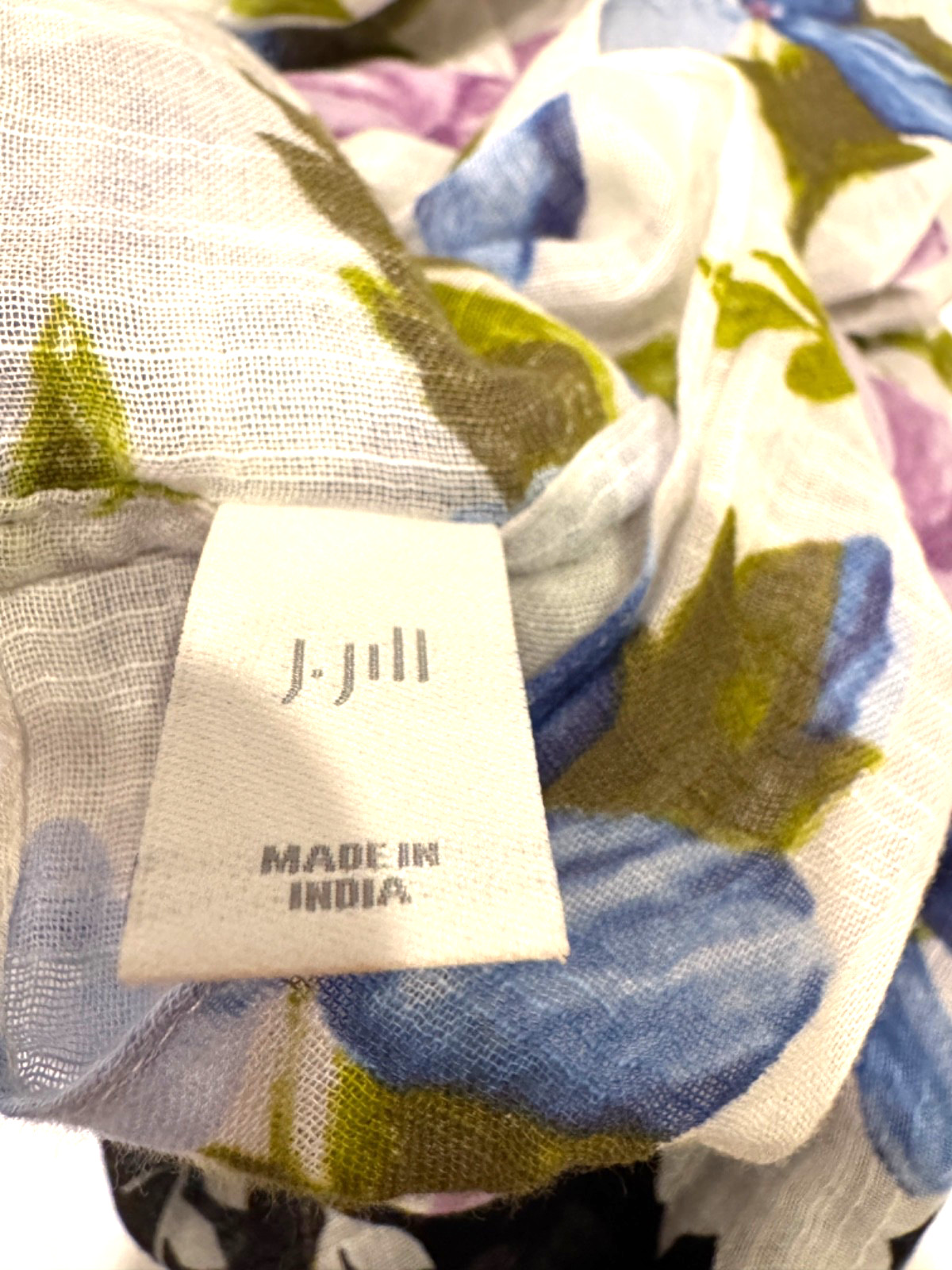 J.Jill Floral Black Green Blue Infinity Scarf 34 x 20 in