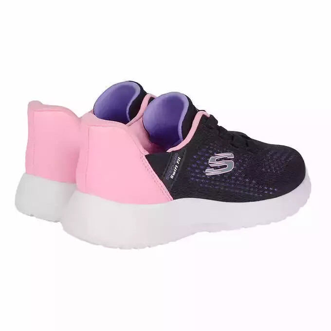 New With Box!Skechers Kids Hands Free Swift Fit Sneaker Shoes, Black/Navy