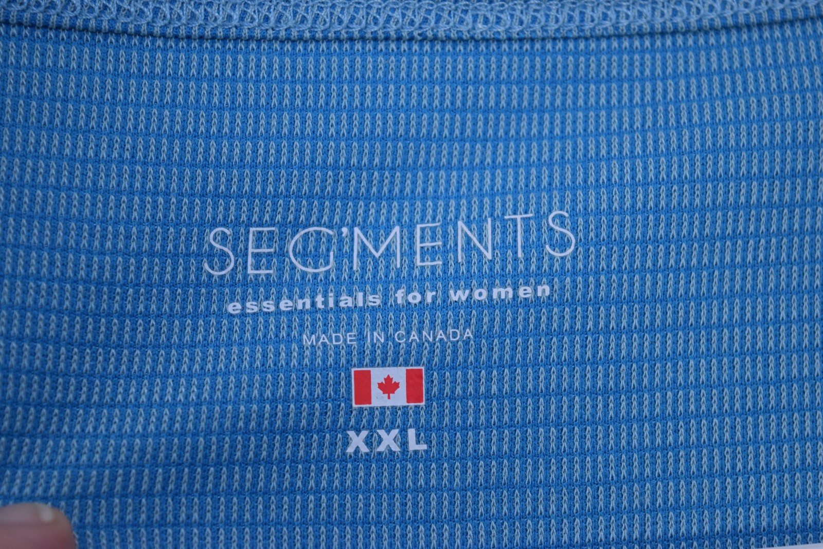 Seg’Ments Textured Knit 3/4 Sleeve V-Neck Shirt WOMENS XXL Tencel CANADA MADE