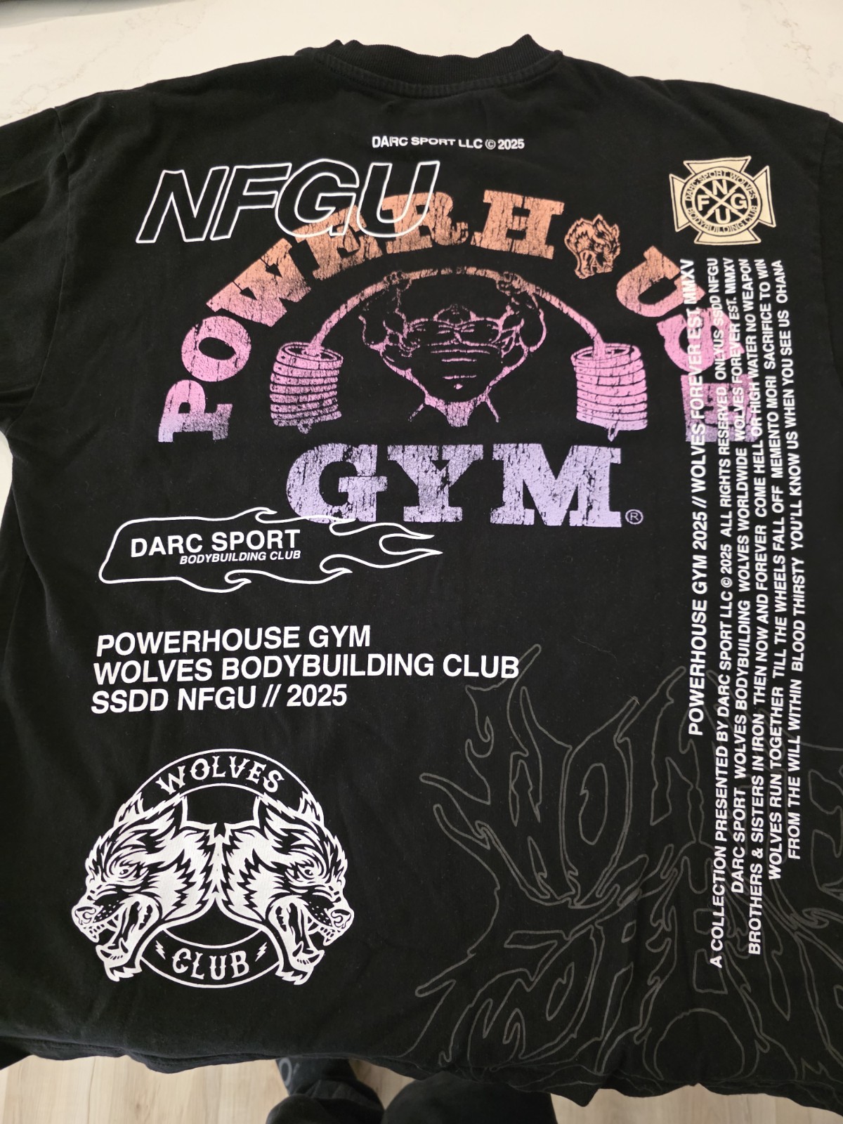 Darc Sport Powerhouse Gym NFGU.H Wolf Graphic Crew Neck T-Shirt Men’s M