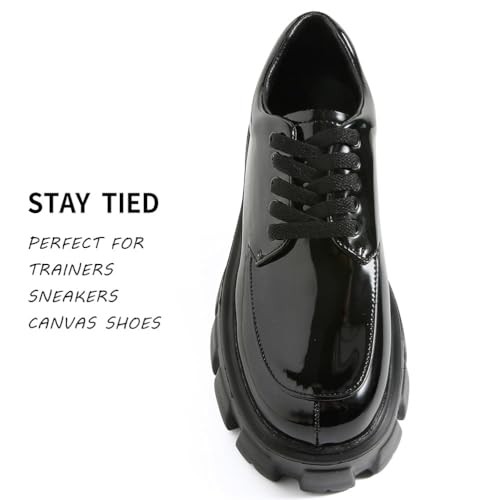 2 Pairs Flat Shoe Laces for Sneakers, Shoe 50″ ( 127 CM ) 04 Black