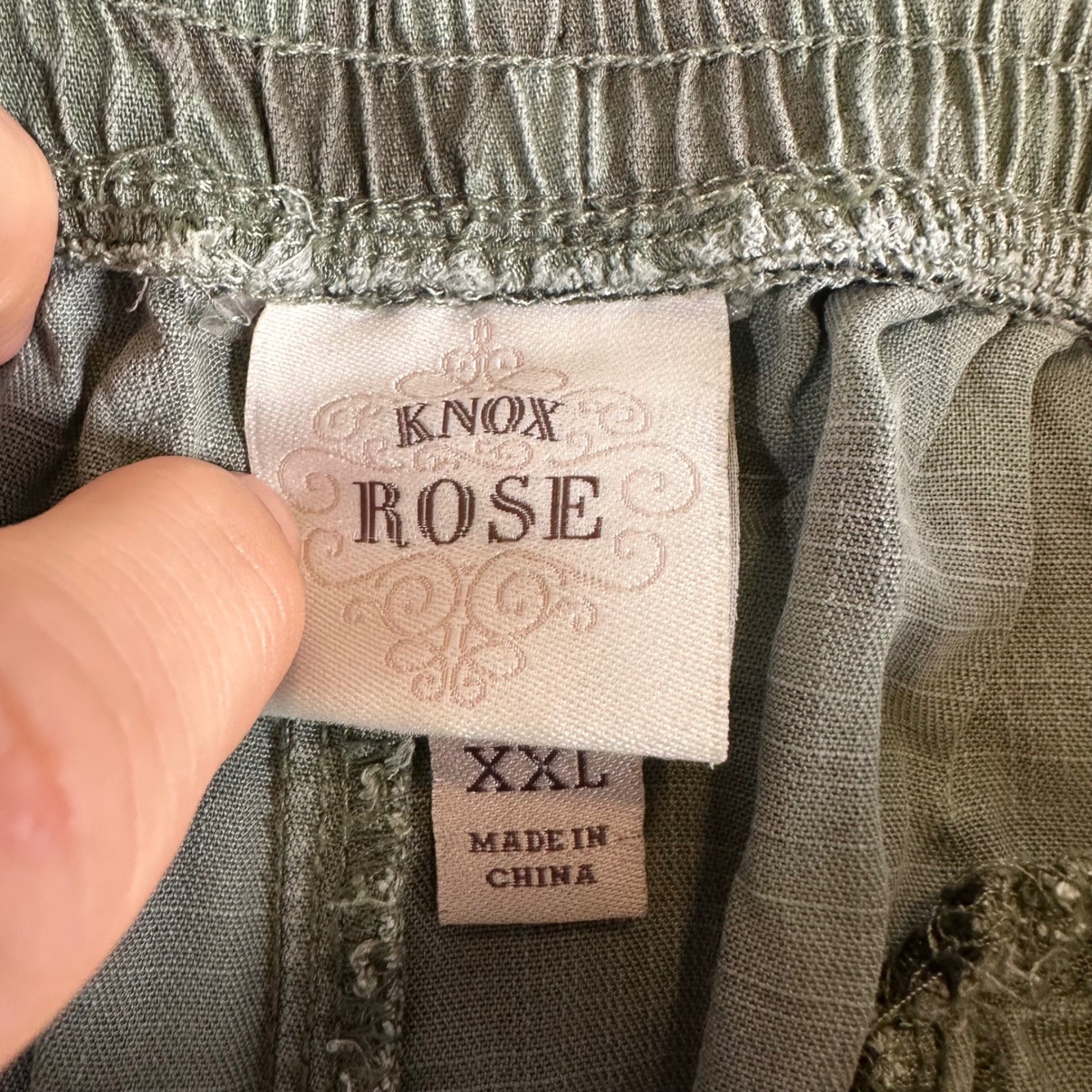 Knox Rose Green Camo Lyocell Jogger Pants XXL Elastic Waist Utility F241427