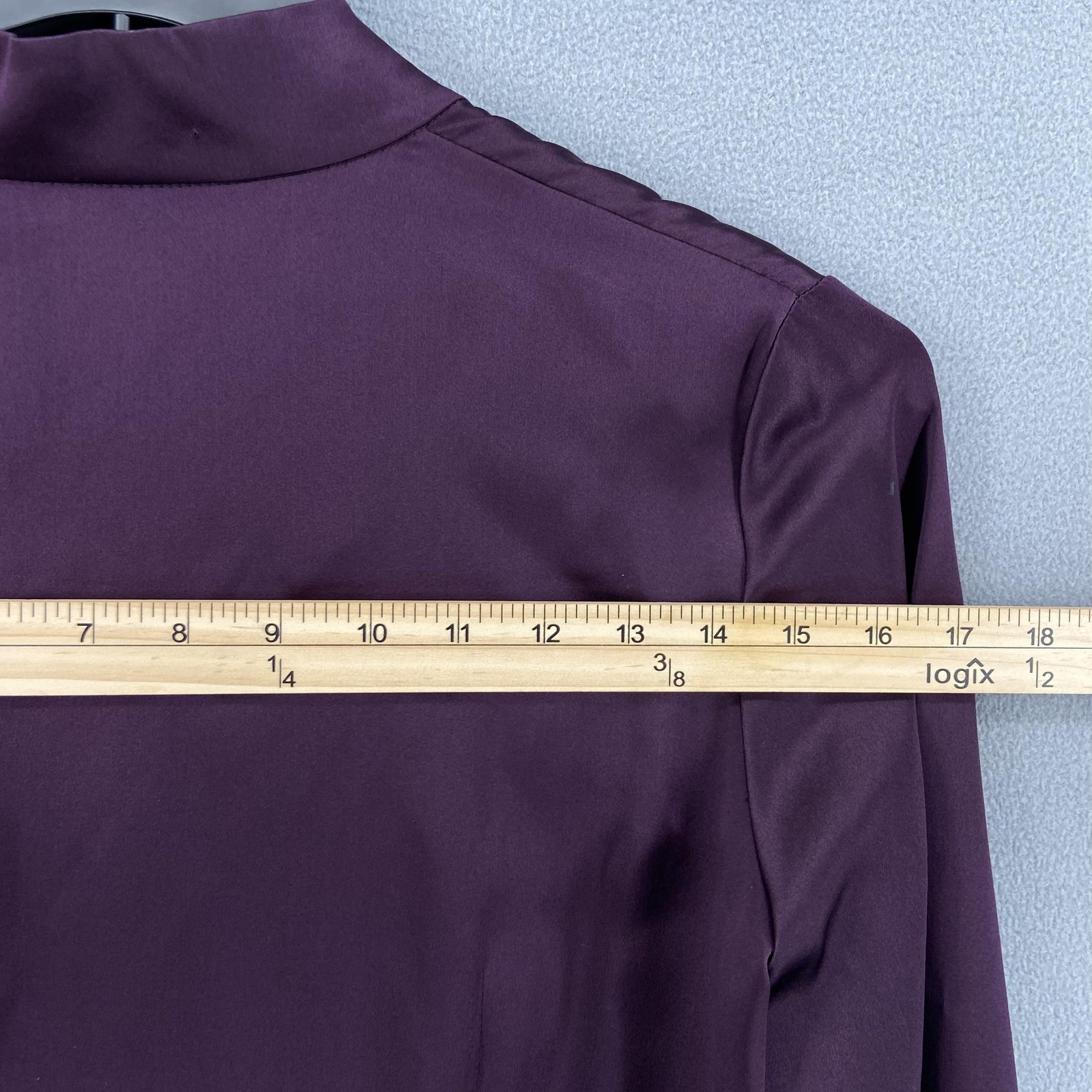 Lafayette 148 Blouse Womens 4 Purple Silk Ruffle Royal Whimsigoth Fairy Office