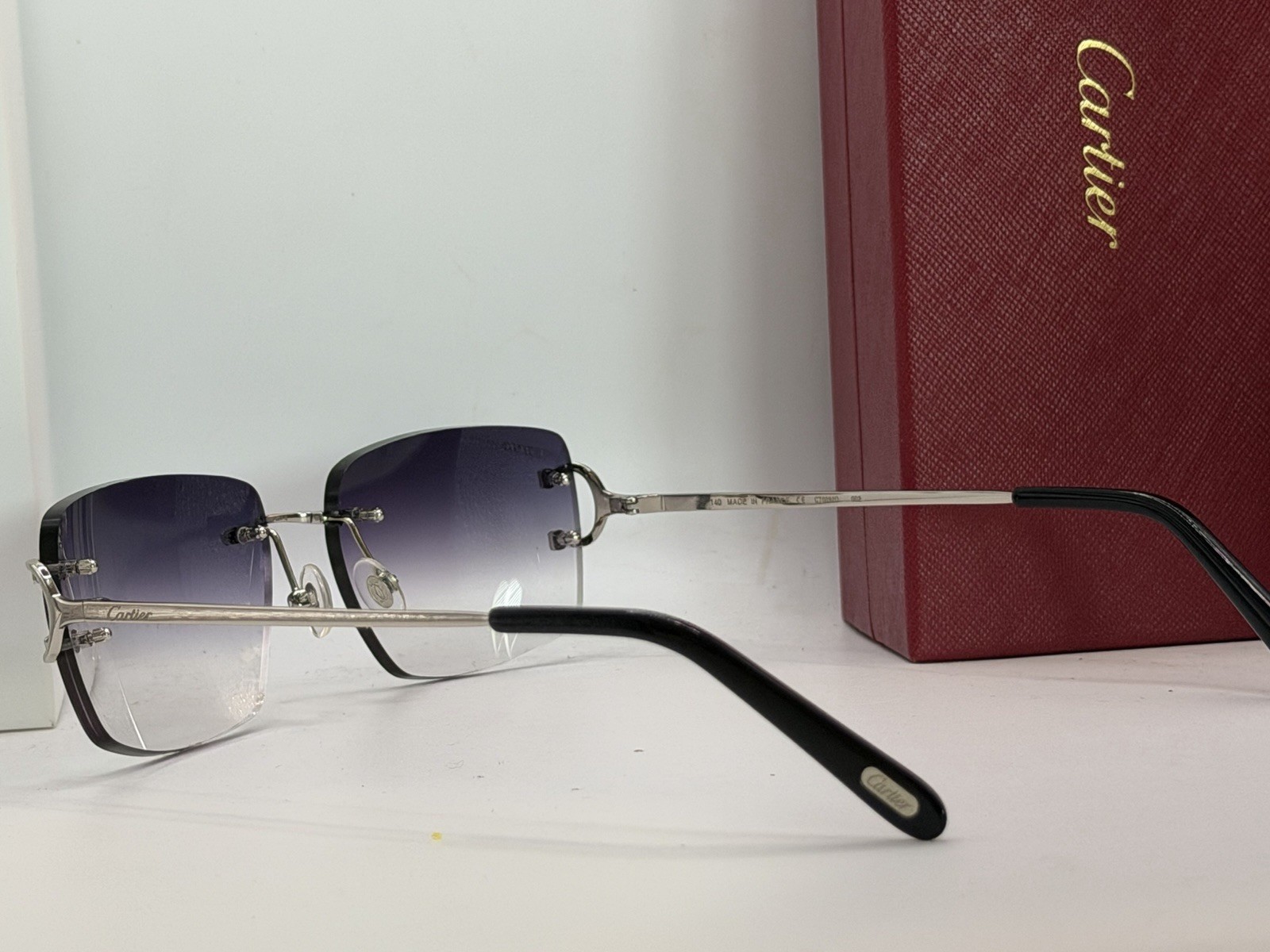 Cartier Gradient Grey Men’s Sunglasses silver C Wire CT00920