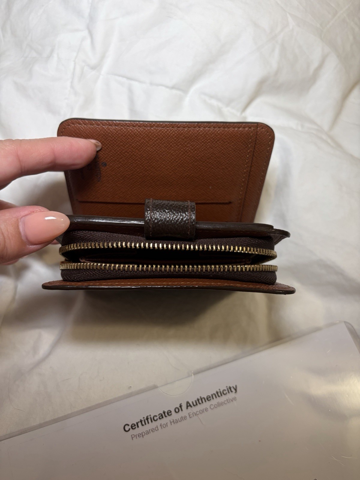 Louis Vuitton Monogram Brown Women’s Wallet Snap Flap Zip Coin Pocket