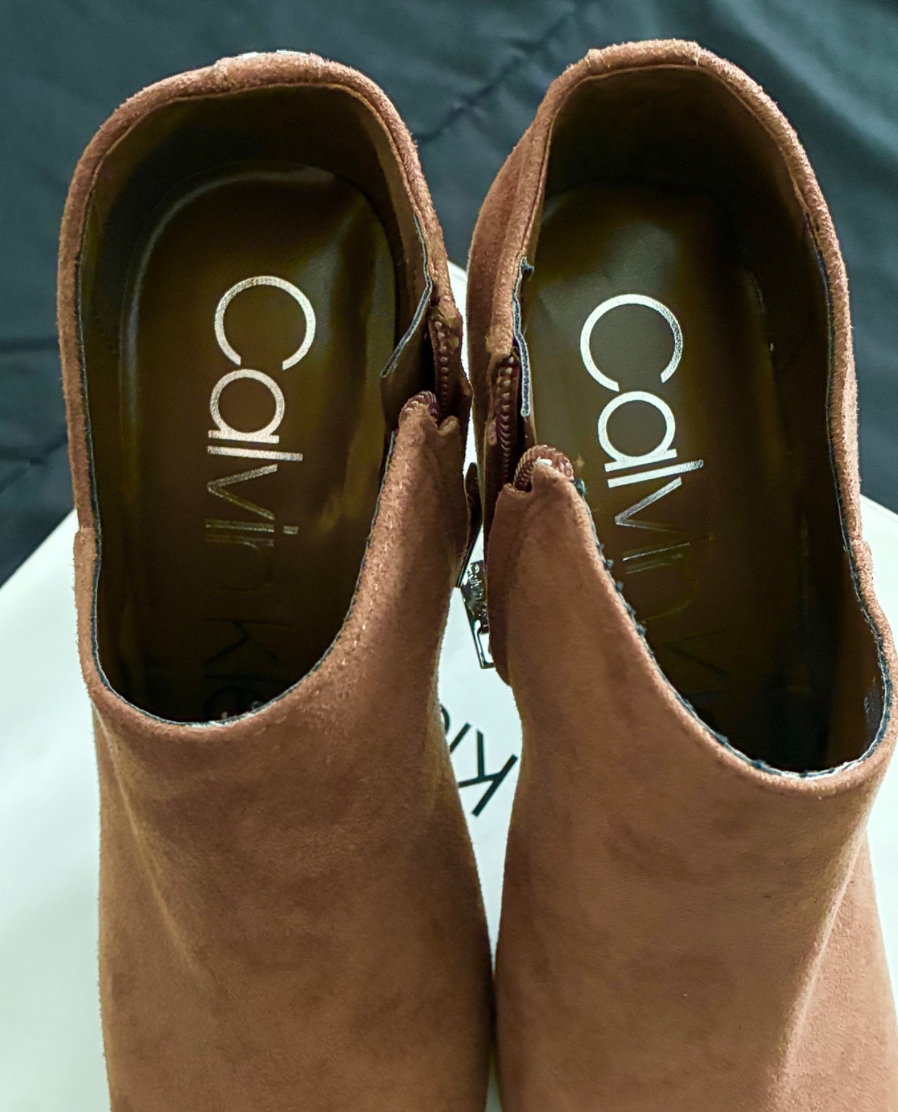 HOT! Calvin Klein Med Brown “Desert Flair” Hessica Stiletto Heel Boots Size 9.5