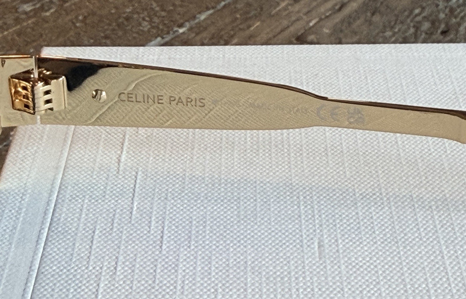 Celine Triomphe Oval Sunglasses Metal Gold Green