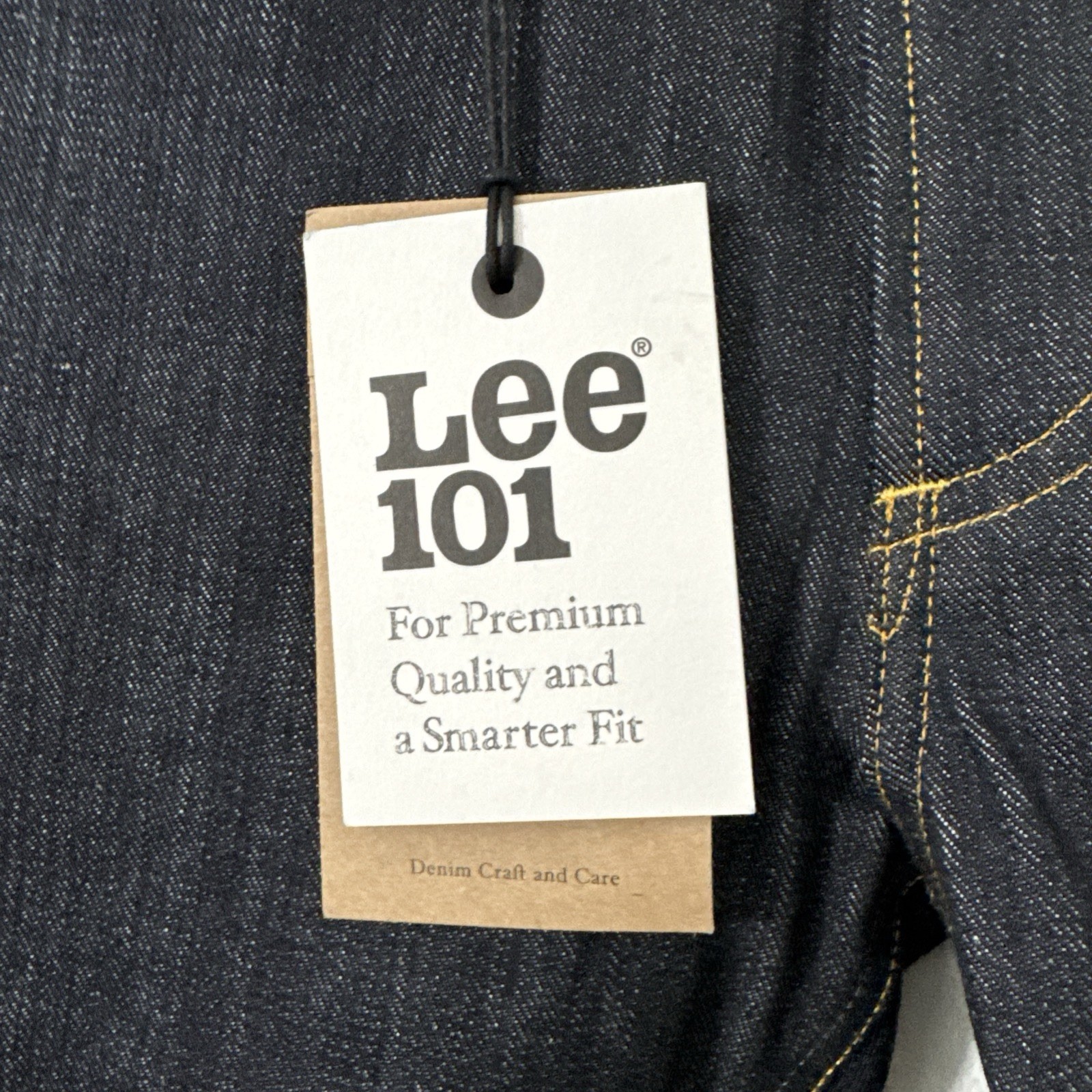 Lee 101 Z Japan Selvedge Denim Jeans Straight Leg Dry Indigo Made Italy 32×34