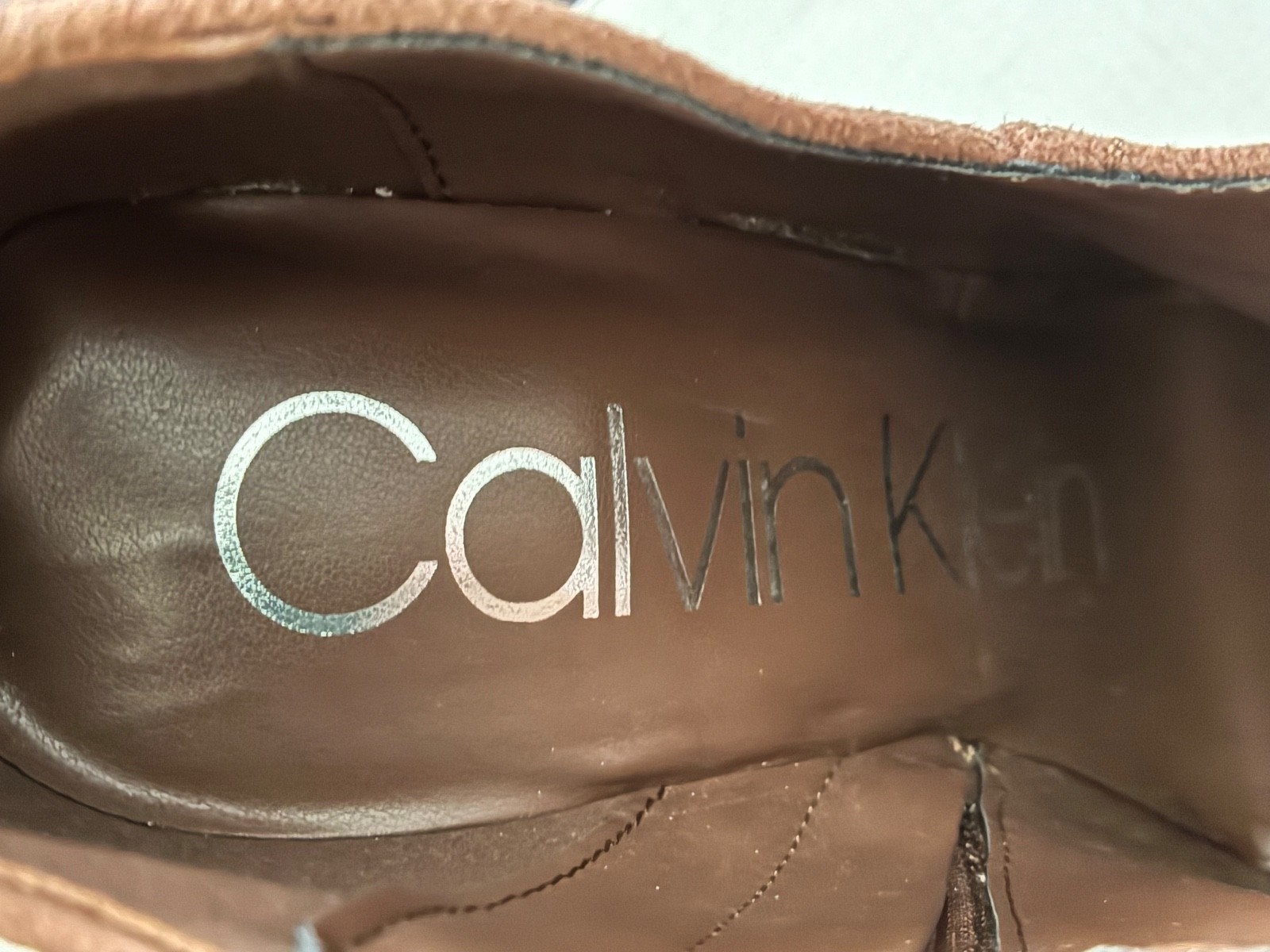 HOT! Calvin Klein Med Brown “Desert Flair” Hessica Stiletto Heel Boots Size 9.5