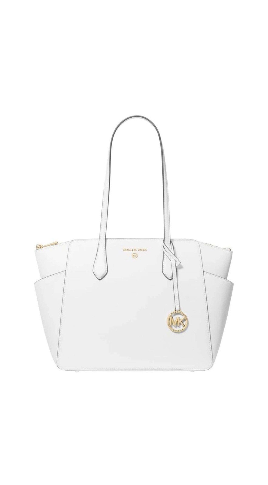 Michael Kors Marilyn Medium Saffiano Leather Tote Bag Optic White 30S2G6AT2L