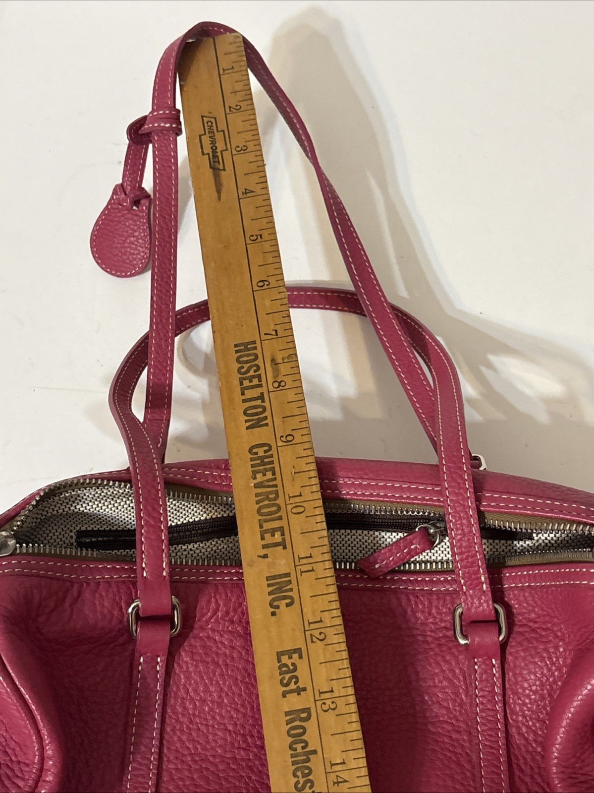 Y2K Dooney & Bourke Pebbled Leather Satchel Barrel Bag Pink Fushia Purse