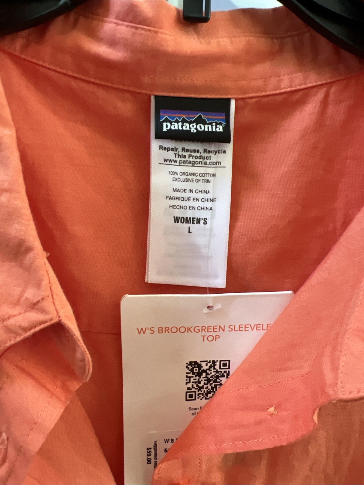 Women’s Lightweight Organic Cotton Button Down Sleeveless Shirt Patagonia NWT