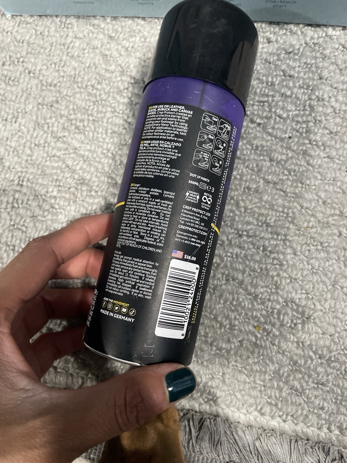 Crep Protect Ultimate Rain & Stain Resistant Barrier Shoe Spray 4.39oz