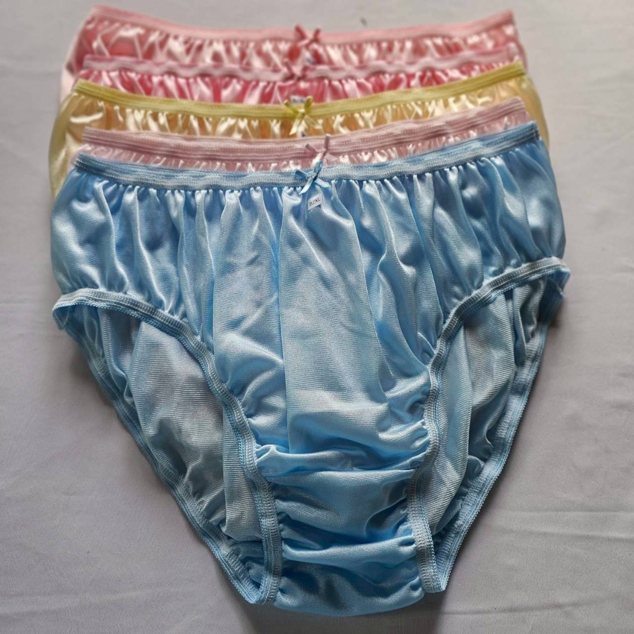6pc Plus Underwear Mid-Waist Panties Women Mens Briefs Nylon Silky Soft 2XL/Mix