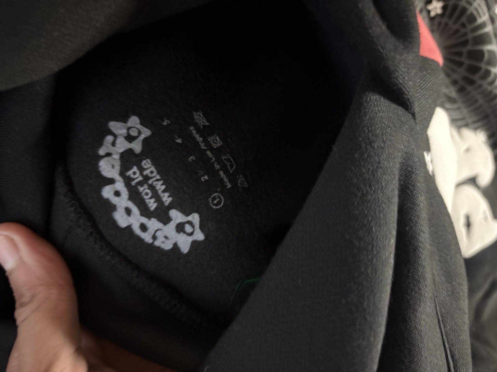 Sp5der Men’s M Black Pullover Hoodie Graphic Print Spider Theme Long Sleeve
