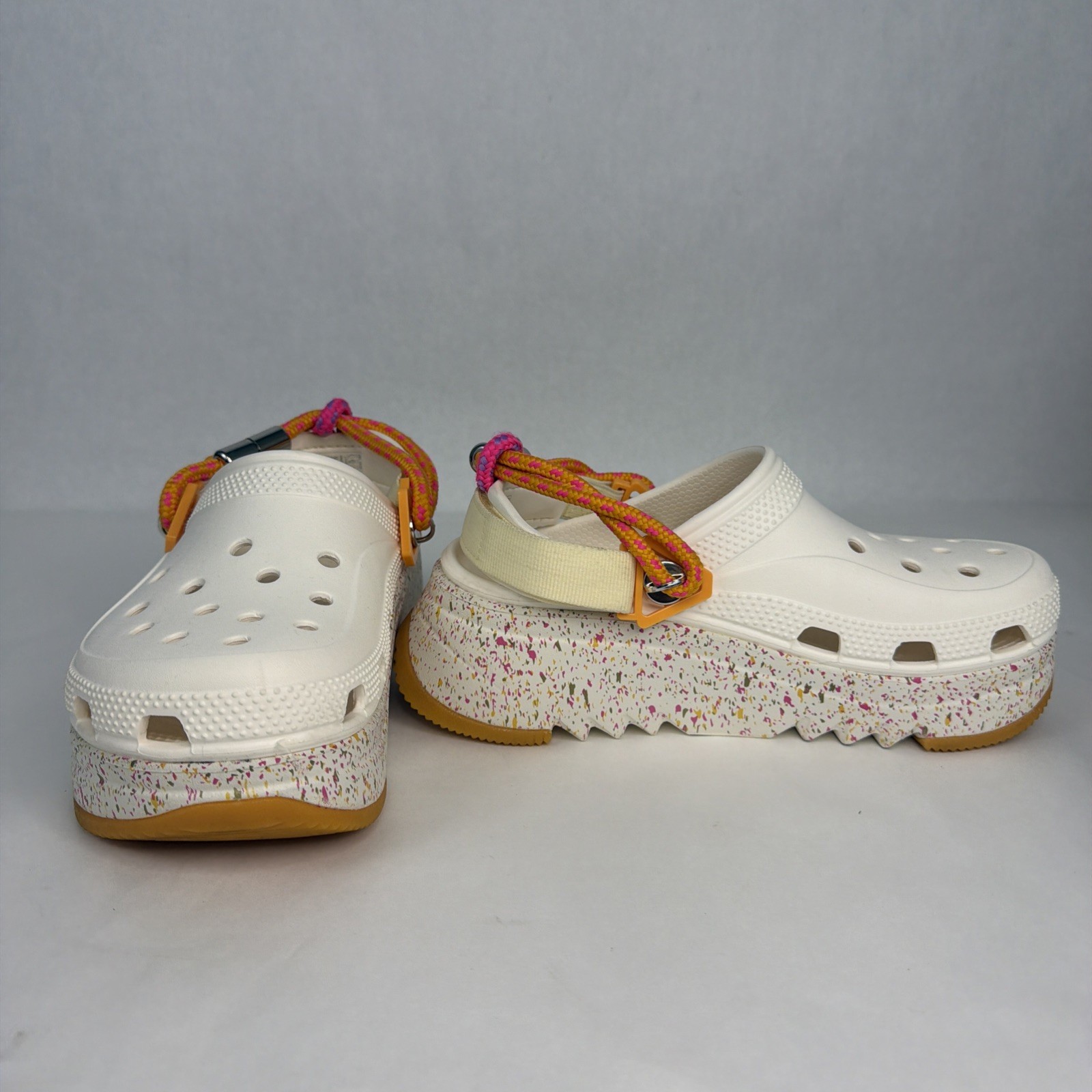 Crocs Hiker Xscape Festival Clogs Orange Speckled Confetti Sandal Size W6 M4