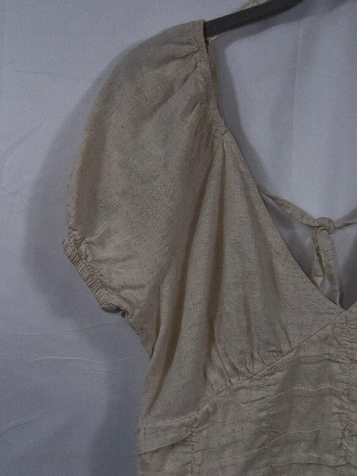 SIM & SAM Women’s Linen Blend Peasant Top Size XL