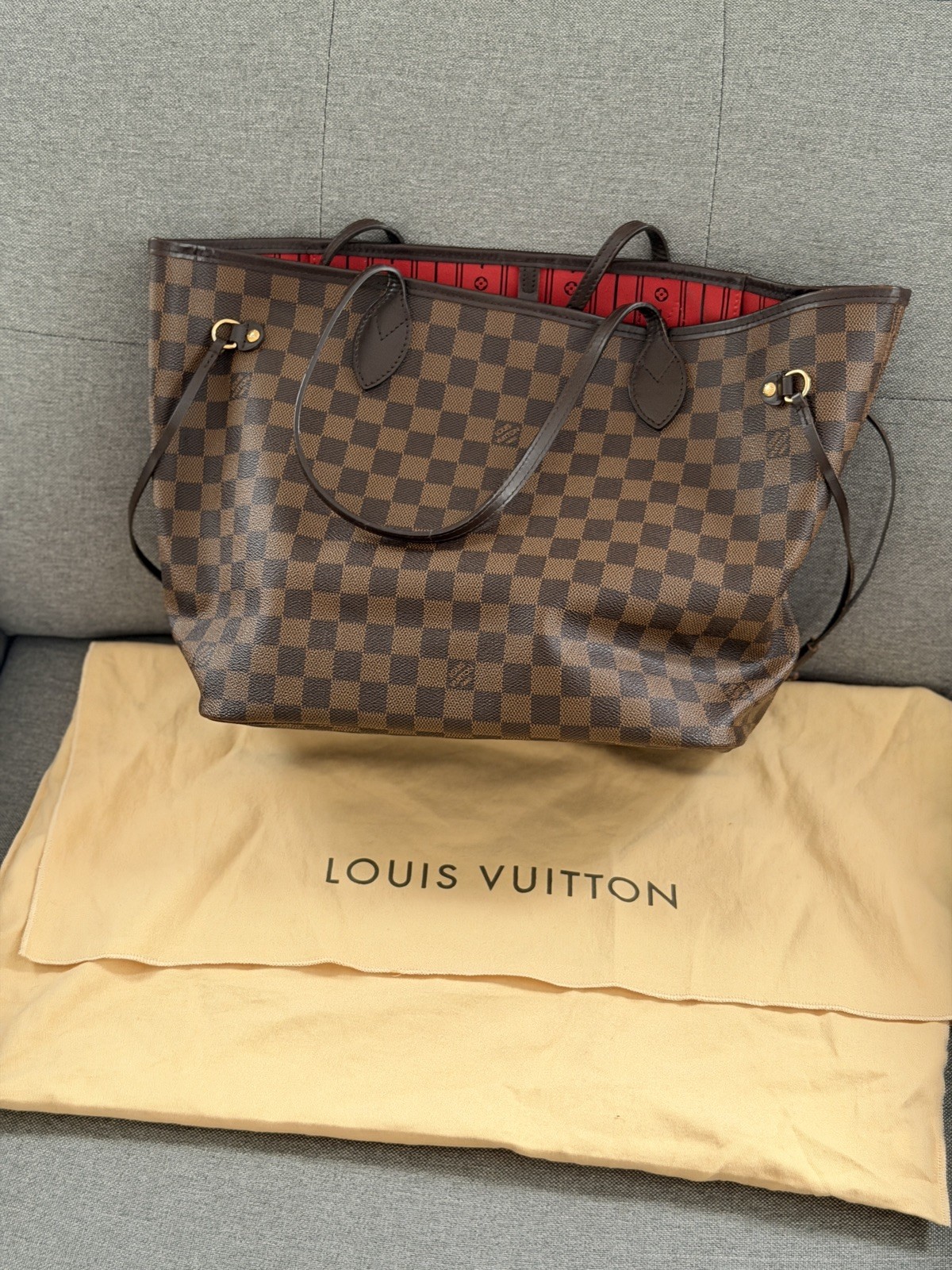 Louis Vuitton Neverfull Tote MM Damier Ebene Canvas