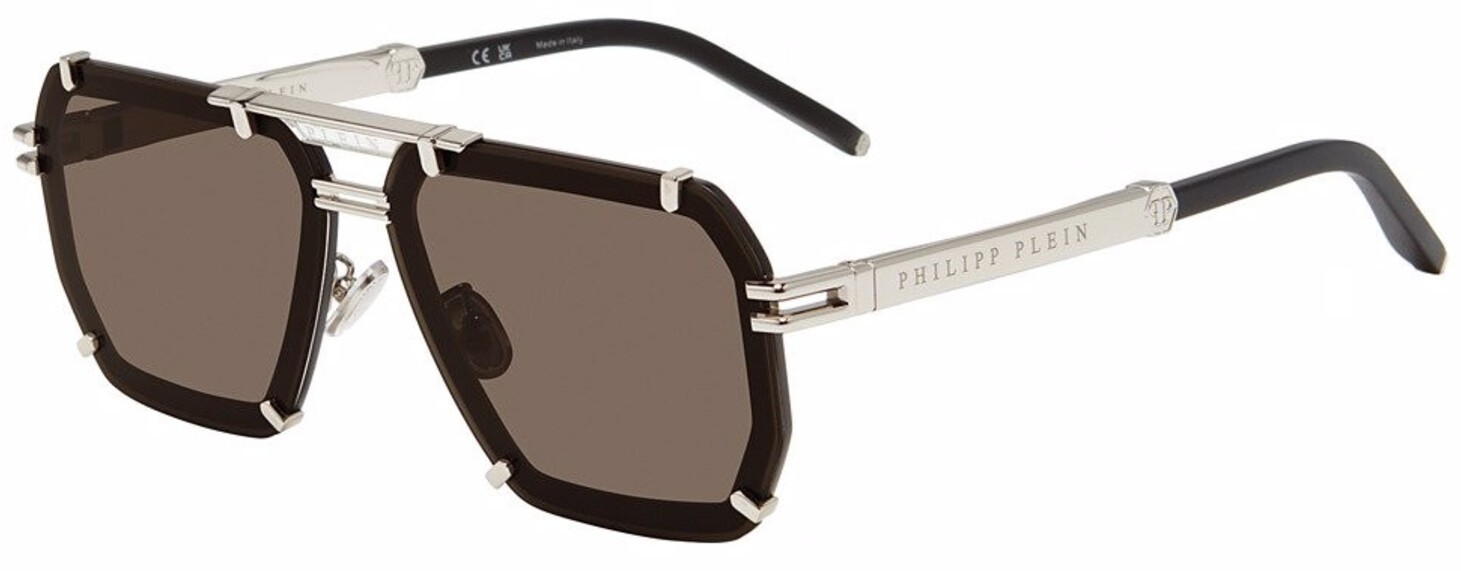 Philipp Plein SPP 131 Palladium/Black 0k07 Size 64 Sunglasses