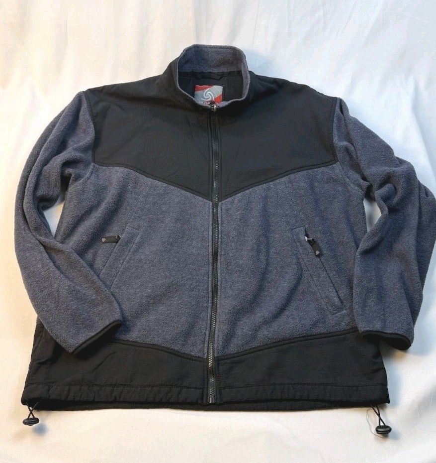 Colorado Clothing Tech Series Fleece Jacket Mens L Full Zip Outdoor Blue Black
