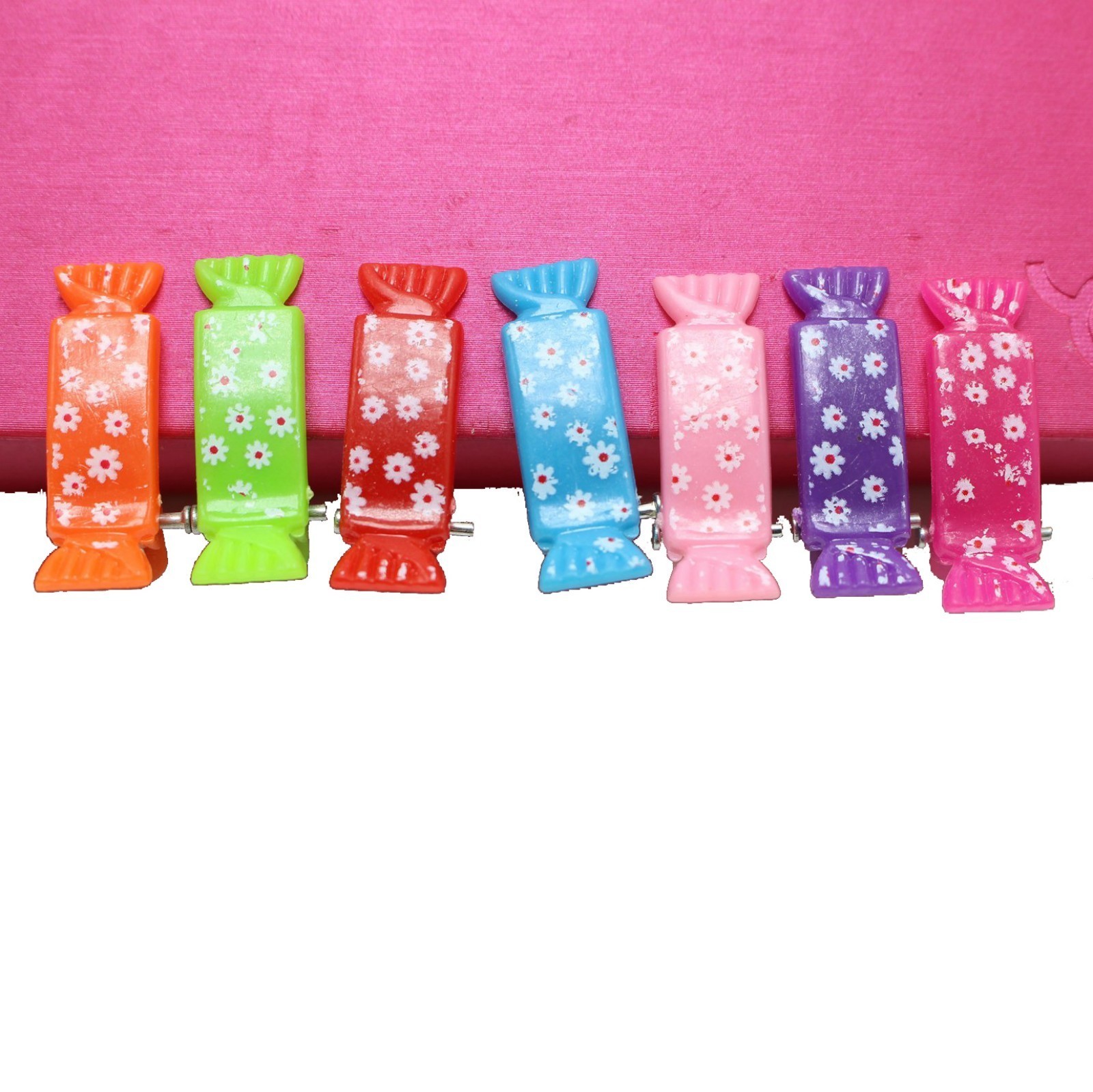 50 pcs Mixed Color Floral Candy Hair Clips – 28mm Mini Alligator Barrettes