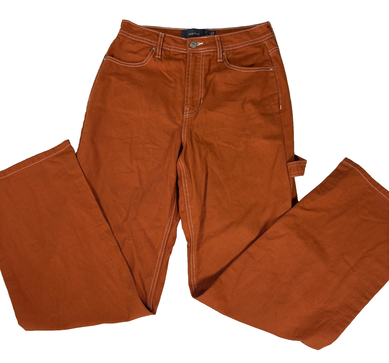 Indigo Rising Pants Women’s Carpenter Wide Leg Brown Orange Workwear Size 5/27