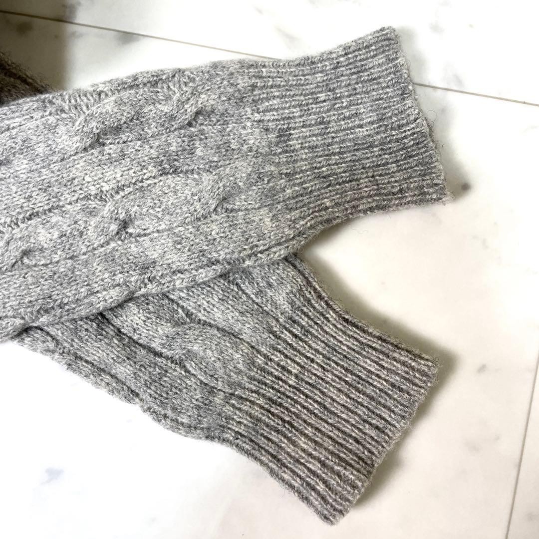 Polo Ralph Lauren CABLE KNIT WOOL CASHMERE V-NECK SWEATER Size S (P) Grey