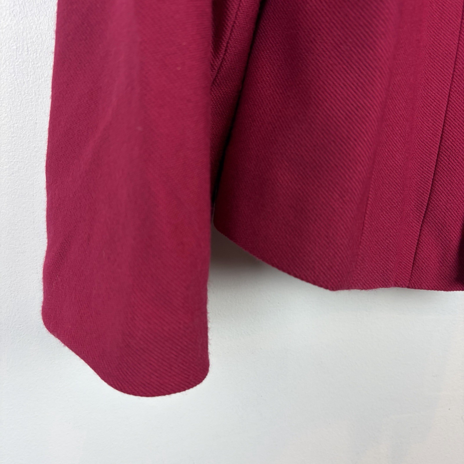 Coldwater Creek Blazer Womens 8 Red Ribbon Ruffle Jacket Feminine Office Career