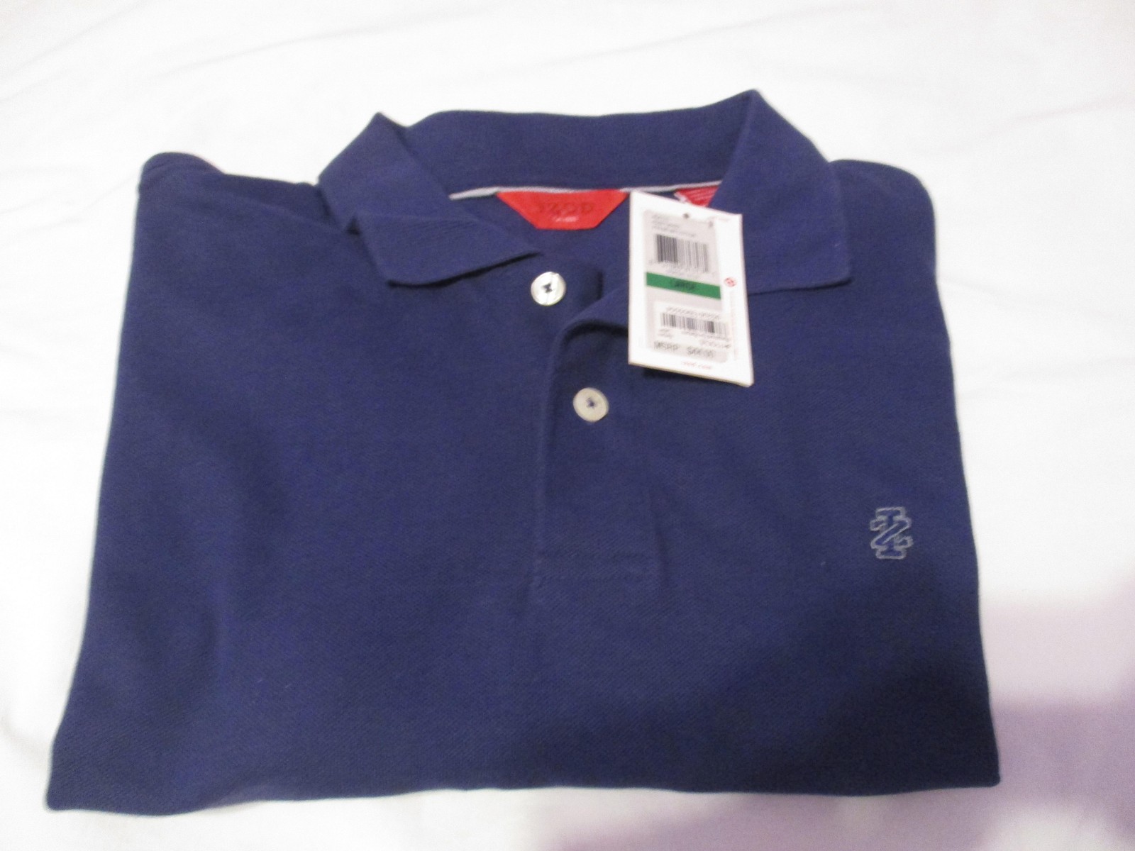 IZOD Polo Mens Large Blue Luxury Sport 1937 Cotton Pique Short Sleeve Golf