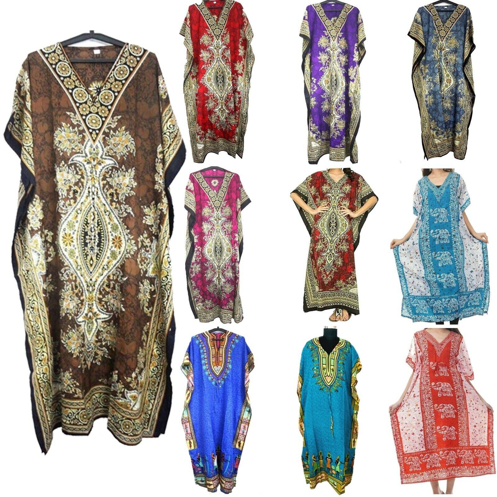 Long Kaftan Wholesale 20 Pcs Lot Women One Size Maxi Dress Beach Caftan