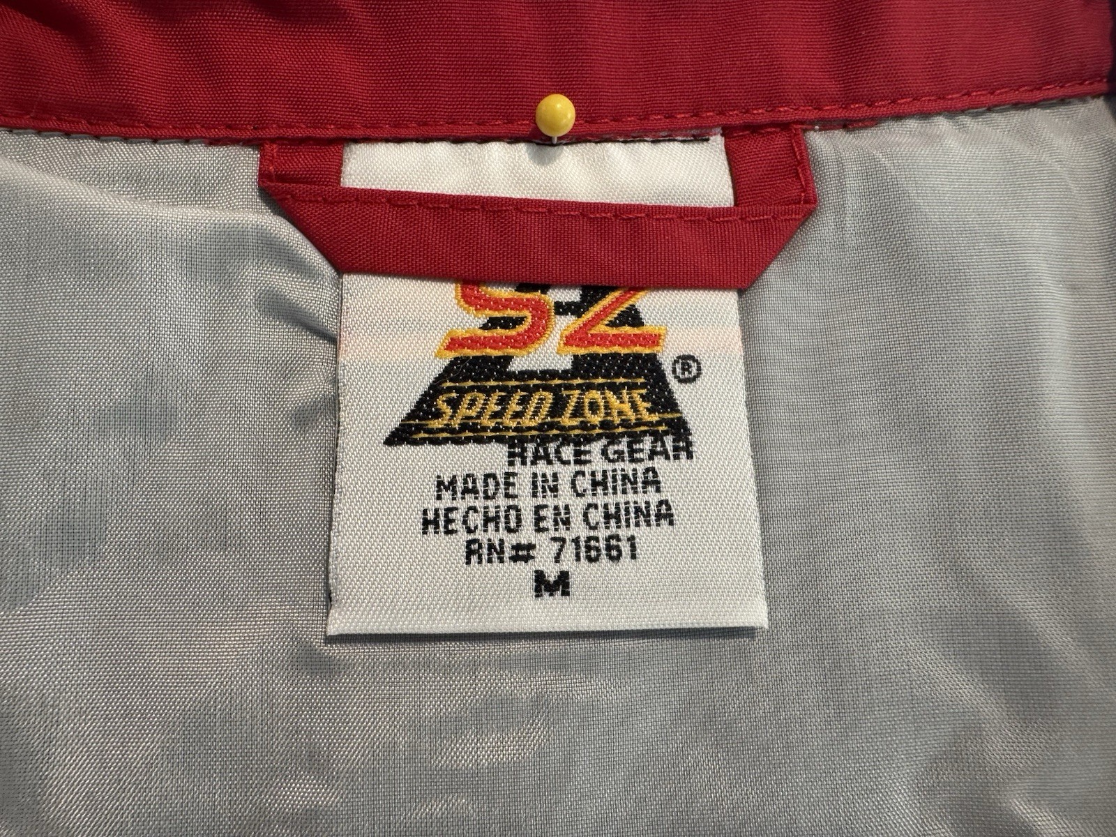 VTG Speed Zone Race Gear Red Black White Shark tooth Windbreaker Jacket 3X