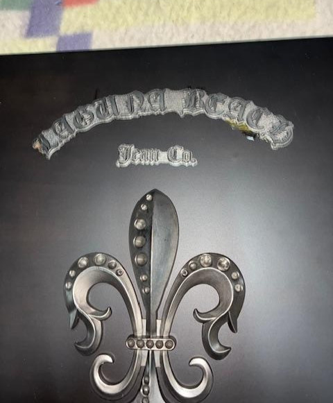 New LAGUNA BEACH JEAN CO 3D Fleur de Lis Black Collector Box ONLY No Jeans