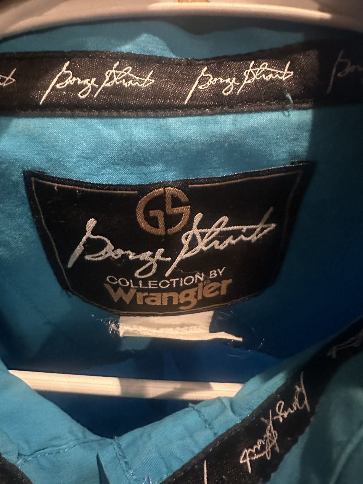 Wrangler George Strait Cowboy Cut Shirt XL Turquoise Men Western Button Down