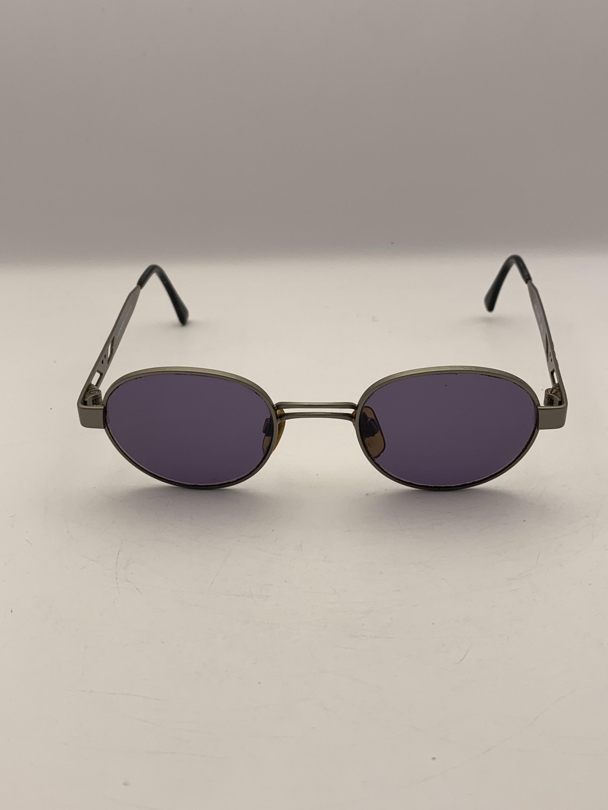 Emporio Armani Sunglasses 023-S 871-S Mens Silver Oval Purple Tinted Italy