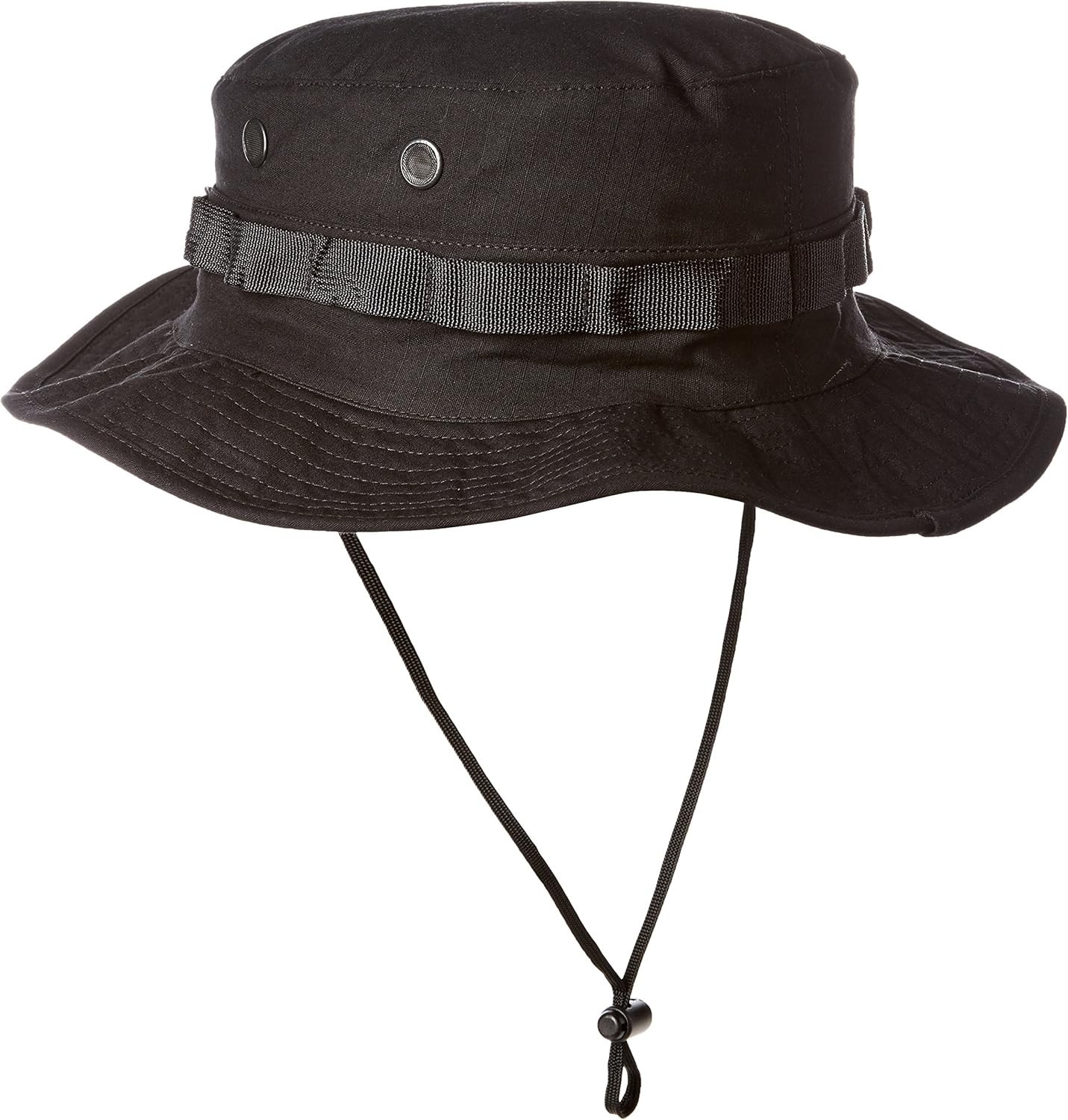 Tru-Spec Black Gen-II Adjustable Boonie Hat Poly-Cotton Rip-Stop Material TS3205
