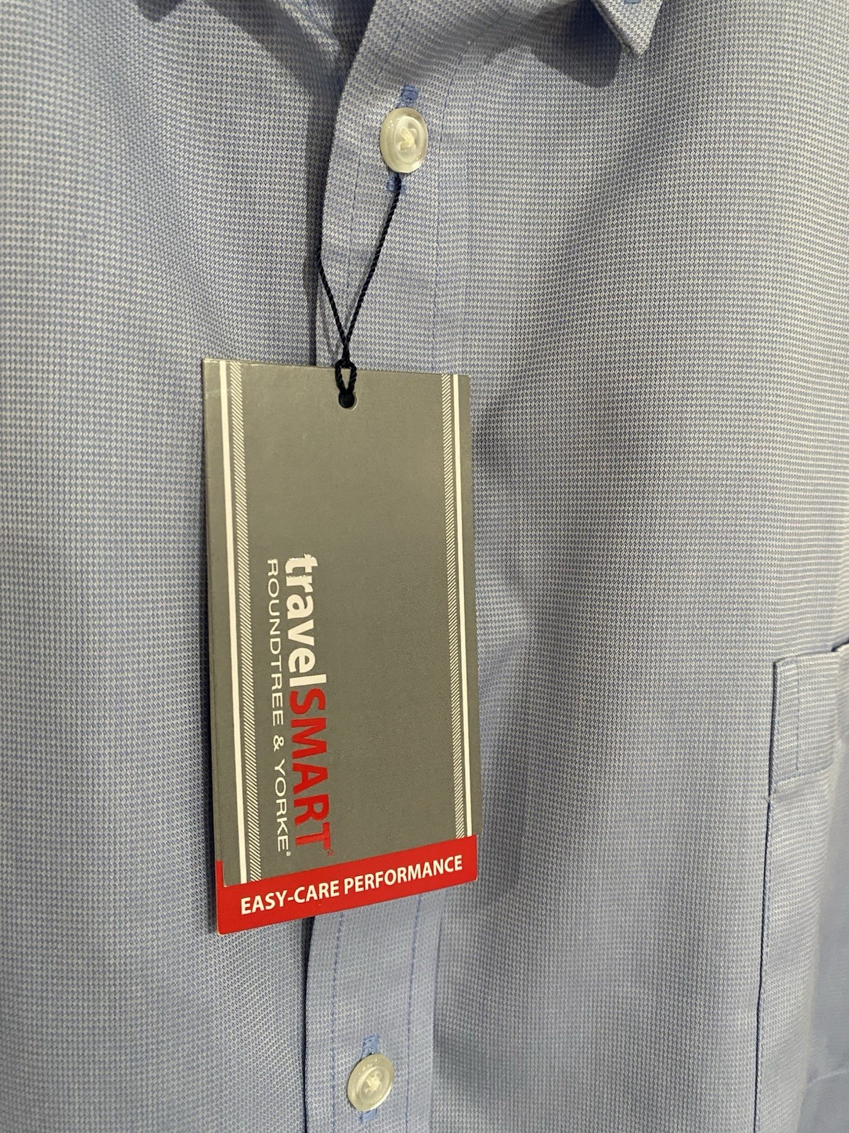 Travel Smart Men Shirt 4XLT Button TALL Man Non Iron BLUE BRAND NEW $59.50