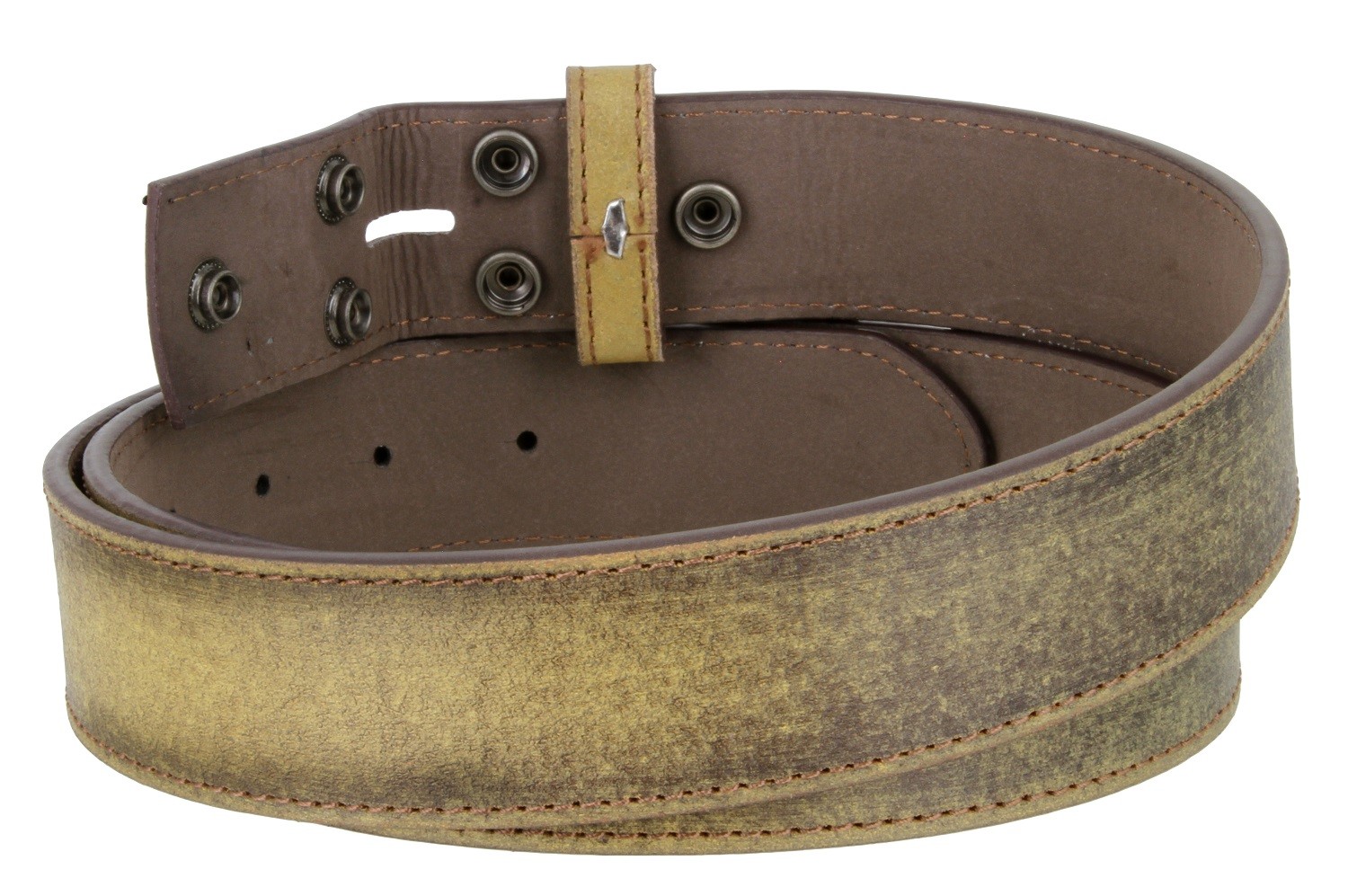 Vintage Distressed Style Genuine Leather Casual Belt Strap 1-1/2″ Wide, TAN