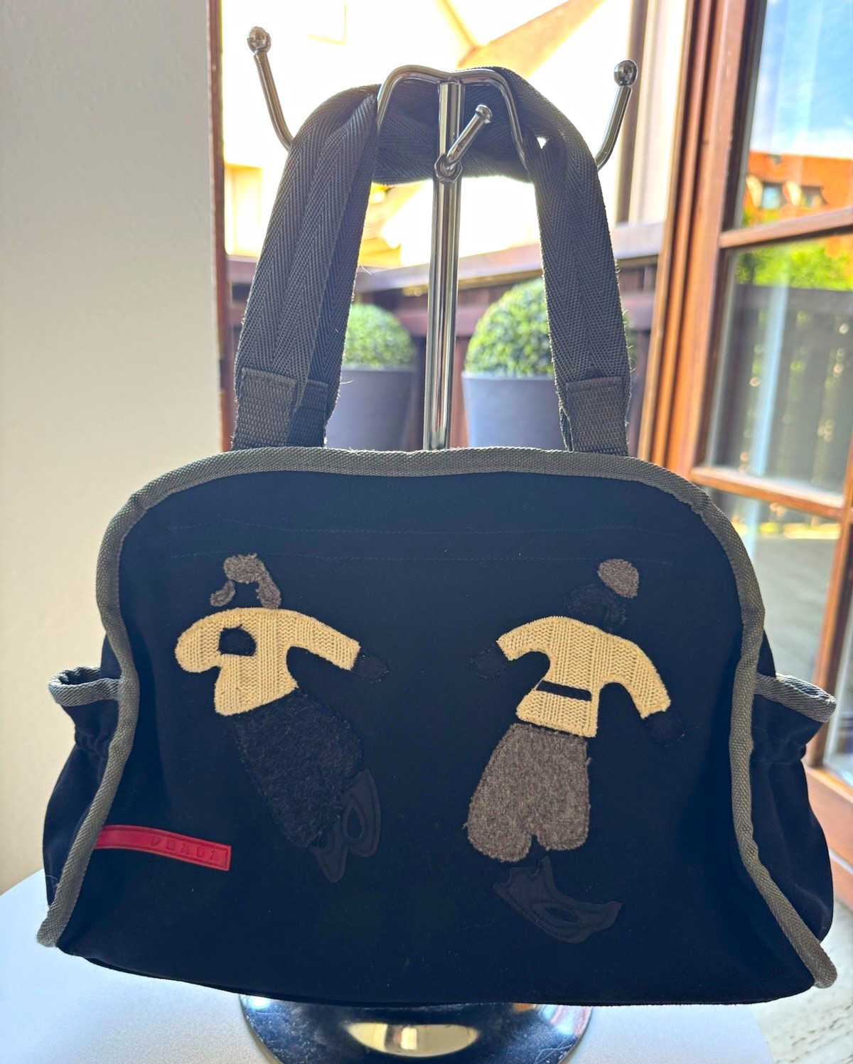 Prada Boston Bag 4VA585 Canvas Nylon Black Vintage 585