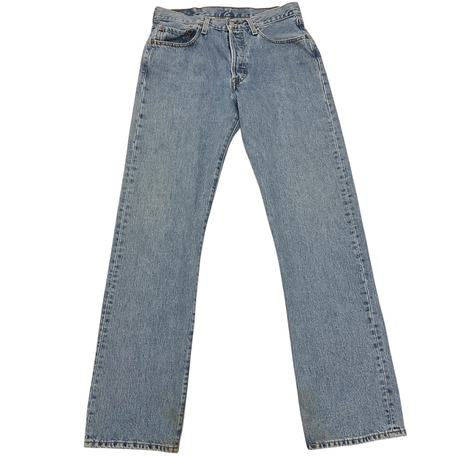 Levi’s 501 Jeans Mens 32W 34L Blue Straight Leg Denim Button Fly Red Tab