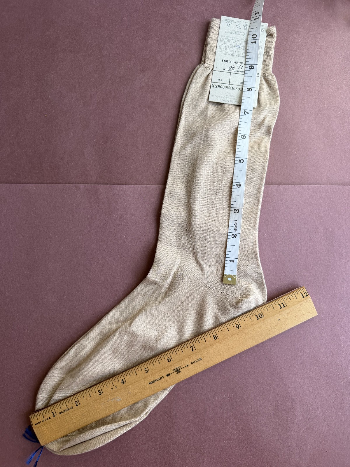 Spring/Summer 2022 Men’s Bresciani Socks NWT Cotton Tan/Cream Solid